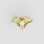 Alien Yeşil Göz Yüzük 14 Karat Altın