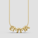 Bubble Letter Altın İsim Kolyesi