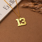 Kişiye Özel Numara Kolyesi – Altın Renkli Anlamlı Rakam Tasarımı