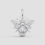 Golden Spirits - Arı Kolye Ucu 14 Karat Beyaz Altın