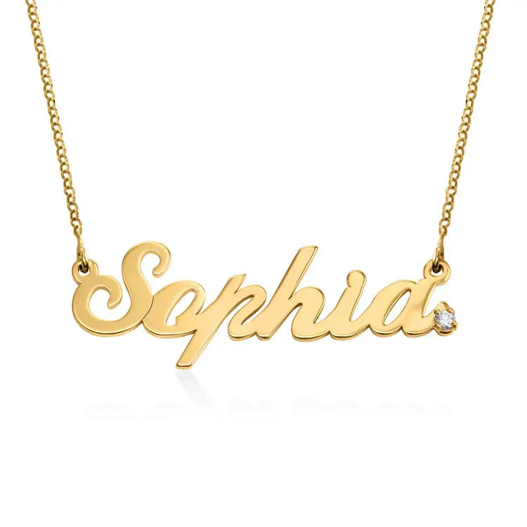 Test - Classic Cocktail Name Necklace in Gold Plating